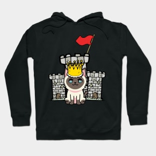 Cute siamese cat is king of the castle Hoodie